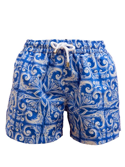costume sartoriale con maioliche capresi Blue Real Capri | AMATTUNELLAZZURRO